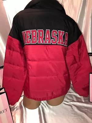 Victorias Secret Pink Nebraska Corn Huskers Puffer Coat XS $138 • $89.69