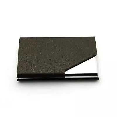 Metal PU Leather Pocket Card Holder - Slim Business ID Credit Card Case Wallet • $7.40