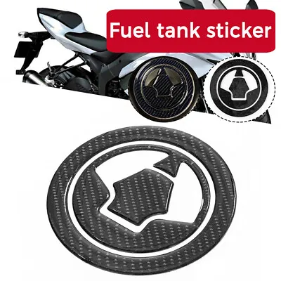 Fuel Gas Cap Tank Pad Sticker Carbon Fiber For Kawasaki Z750 Z1000 Ninja ZX-6R • £6.71