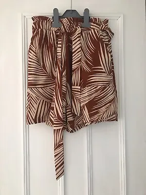New Look Safari Style Brown And Beige Shorts Size 10 New Without Tags • £8