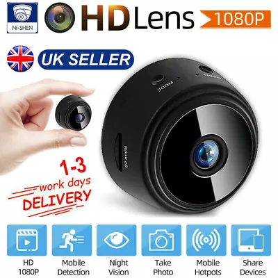 HD 1080P Wireless WiFi CCTV Indoor Outdoor Mini IP Camera Home Security Cam • £4.79