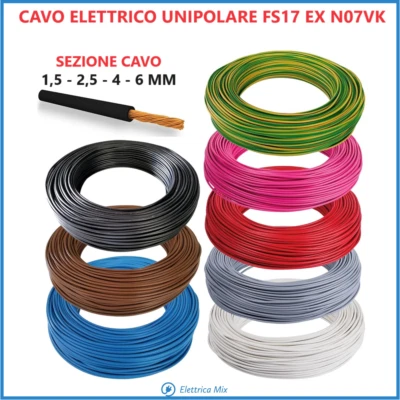 Cavo Elettrico Unipolare FS17 - 20 Metri, Sezioni 1,5-2,5-4-6 Mm², Nero Per Impianti Civili E Industriali - Foto 6