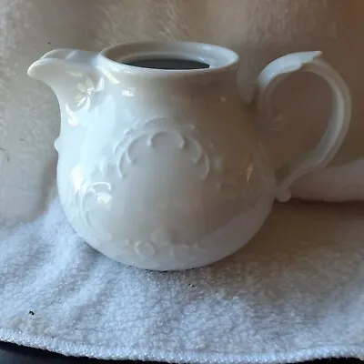 Vintage Schonwald Germany 9491 White Floral Creamer Ornate Tea Pot Without Lid • $26.99