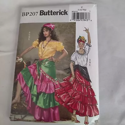$7.50 • Buy Butterick Costume Pattern 4889 Sz Lrg-Xlrg Gypsy, Flamenco, Mardi Gras