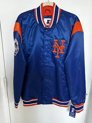 New York Mets Satin Jacket  Starter Men Royal Blue Lightweight Jacket Large Mlb • $80