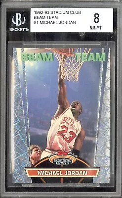 1992-93 Stadium Club Beam Team Michael Jordan BGS 8 NM-MT #1 • $5.50