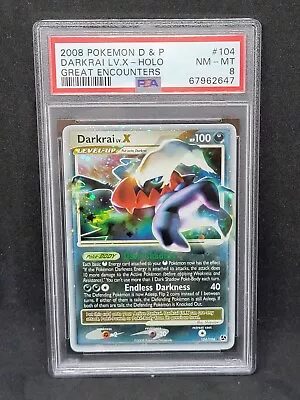 $18 • Buy PSA 8 2008 Pokemon D & P Great Encounters Darkrai Lv. X Holo #104 - 67962647