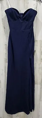 LULUS Size LARGE Height Of Elegance Navy Blue Strapless Mermaid Maxi Dress**NWOT • $42.75