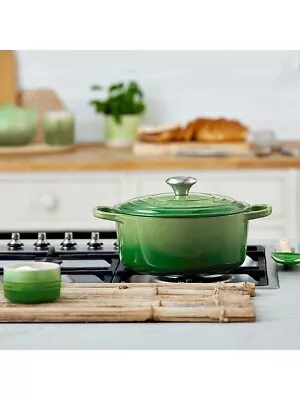 Le Creuset Cast Iron Round Casserole Pot Bamboo Green 28cm Brand New In Box • £320