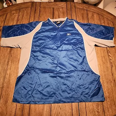 Mizuno Japan Teamwear Sports Shortsleeve Rain Jacket Blue Mena (XXL) • $14.95