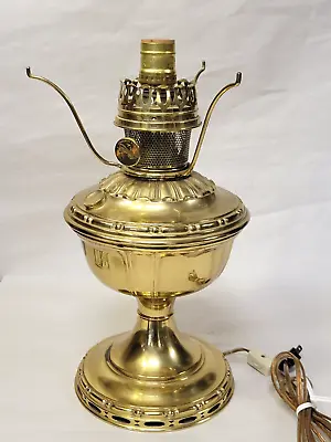 Aladdin Model 7 Brass Pedestal Stand Oil Lamp With Shade Holder Electrified • $75
