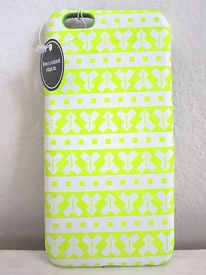 NWT J. Crew IPhone 6G 6S White & Neon Green Geometric Leather Snap On Case Cover • $9.99