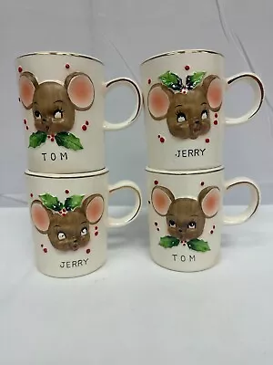 Vintage Tom & Jerry Winter Holiday Mugs - Set Of 4 • $12.99