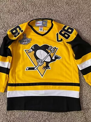 Mario Lemieux CCM Vintage Hockey Jersey Gold Size 50 • $100