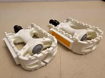 NOS Vintage Old School BMX Bicycle Pedals... White..1/2 ...GT...Haro...Mongoose • $34.99