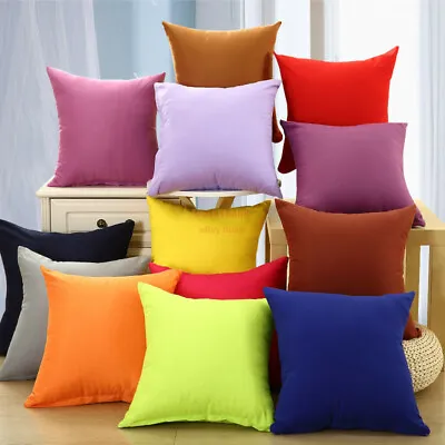 $6.99 • Buy Multicoloured Plain Solid Colour Cushion Cover Covers Decorative Pillow Case