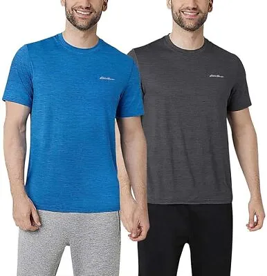 Eddie Bauer Men's Motion Tee Short Sleeve T-Shirt 2 Pack Blue & Gray Size XL • $24.99