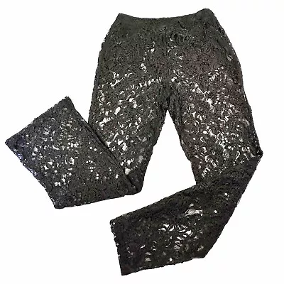 Women's Pants Sexy See-Through Sequin Lace Pants Flared Pants Trousers 28x30 • $17.25