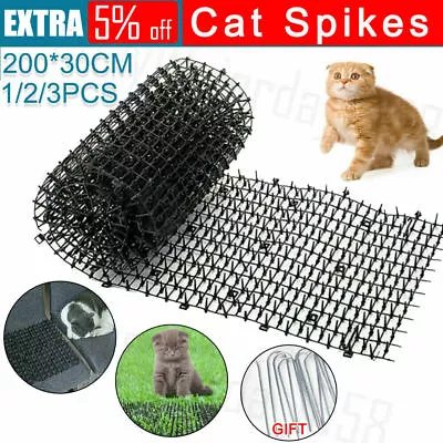 3X Pet Dog Cat Scat Mat Animal Deterrent Repellent Plastic Scarer Spikes Tool 2M • $17.95
