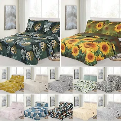 Luxury 3 Piece Bedspread Quilted High Quality Bed Throw With Pillow Shams • £15.99