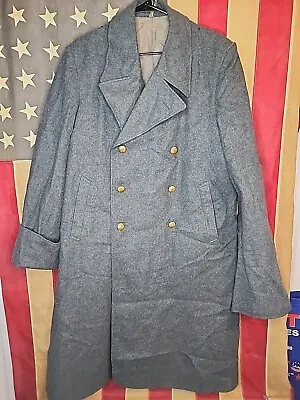 Vintage Swiss Military 1960s Double Breasted Wool Coat Size 52 9253 • $75
