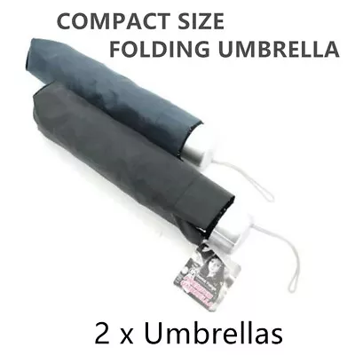 $19.99 • Buy 2x Standard Folding Umbrella Travel Compact Rain Sun Mini Windproof Portable 