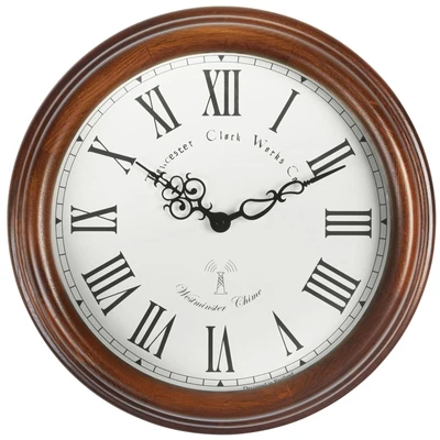 Acctim Lacock Wooden Cased 39cm Wall Clock In Walnut Westminster Chime • £99.95