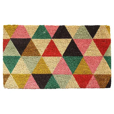 Outdoor Doormat Geo Design Natural Coir Non-Slip Floor Entrance Door Mat • £8.99