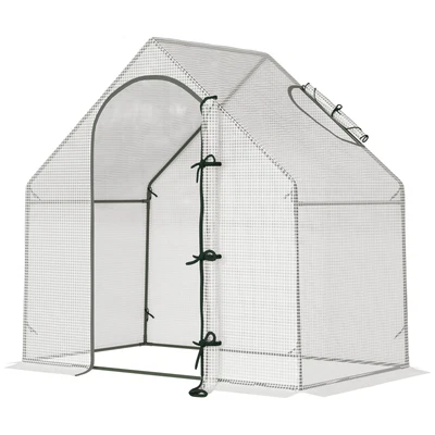 £29.99 • Buy Outsunny Walk-In Portable Greenhouse Mini Grown House Steel Frame Window White