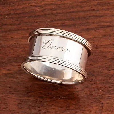 Tiffany Sterling Silver Napkin Ring English Made Reeded Rim 1965 Monogram Dean • $124.50