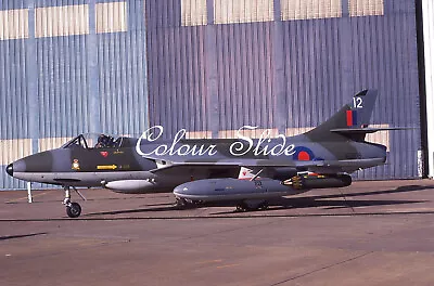 RAF Hunter F6A XE608 St Mawgan 8.79 Colour Slide Aviation Aircraft • £4.20