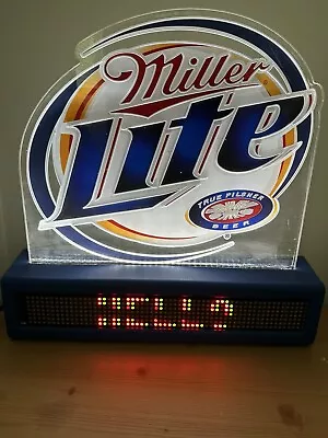 Miller Lite Beer Lit Light Up Led Ticker Retail Sign Rare! • $349.30