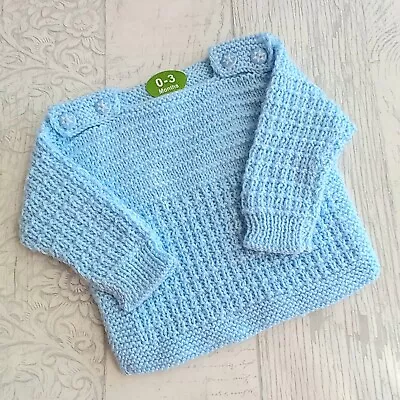 Baby Jumper 0/3 Months Hand Knit Machine Washable • £8.80