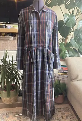 Wrap London Tartan Check Print Shirt Dress Size 10 • £22