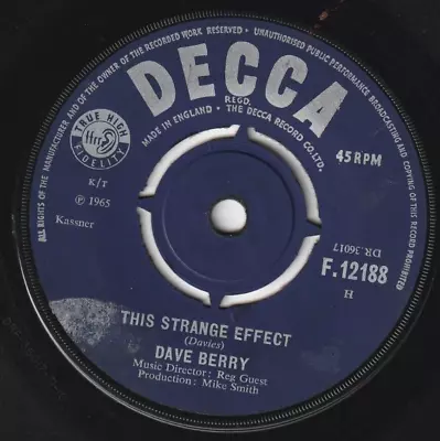 Dave Berry    This Strange Effect    Plays Great • £2.50