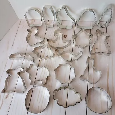 Metal And Plastic Cookie Cutters Assorted Shapes And Sizes Lot Of 26 • $14.99