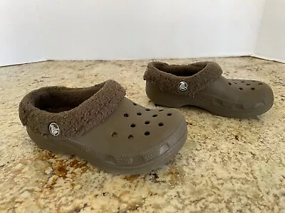 Crocs Mammoth Lined Clogs Brown Synthetic Material Kid's 12-13 • $24.99