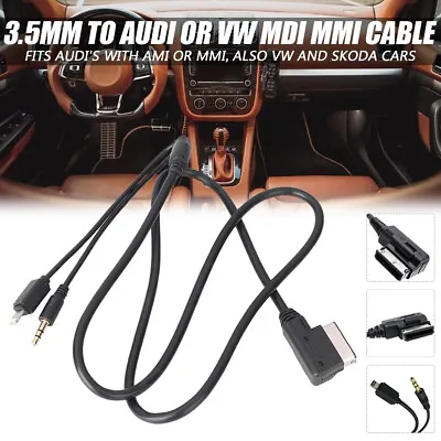 3.5MM Music Interface Adaptor AMI MMI Cable USB AUX Cord For Audi A3 A4 VW Skoda • $9.50
