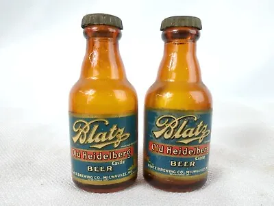 Blatz - Old Heidelberg Mini Beer Bottles Salt And Pepper Shakers • $50