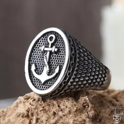 Sculpt Rings™ Anchor Symbol Punk Ring 316L Stainless Steel | Unique Nautical Jew • $19.95