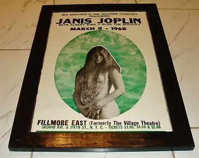 Vintage JANIS JOPLIN NYC 1968 CONCERT POSTER Janus ALBERT KING NEW YORK • $69.55
