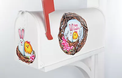 Mailbox Magnet (Partial Cover) Happy Easter Wreath Grapevine Bunny Chick Eggs • $7.25