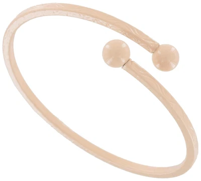 $7 • Buy Beige Retro 1980s Swirls Pattern Enamel Wrap Around Layering Bracelet For Women