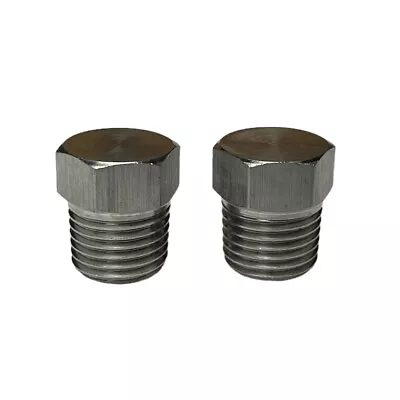 2 Pieces 1/4” NPT Male Stainless Steel Hex Head Pipe Block Off Plug Fitting • $8.79