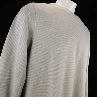 Orvis Men White Gray Striped Long Sleeve T Shirt Sz L • $22.99