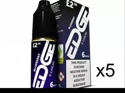 5x 10ml Edge E-Liquid Blueberry 3mg 6mg 12mg 18mg • £8.99