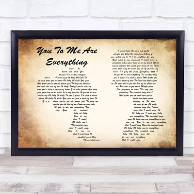 You To Me Are Everything Man Lady Couple Song Lyric Quote Print • £34.95