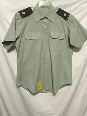 US Army Men Shirt 16 AG 415 Green Dress Shirt Short Sleeve  Uniform 80’s Vintage • $18.99