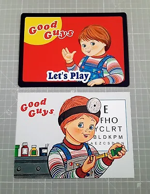 Child's Play 2 Chucky Doll Prop Replicas- Good Guys & Doctor Lunch Box Stickers • $25.53