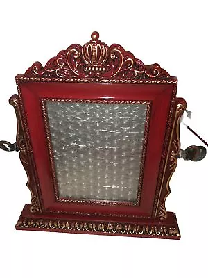 Wood Antique Style Red Swing Tilt Mantle Picture Frame NiB Nice • $45